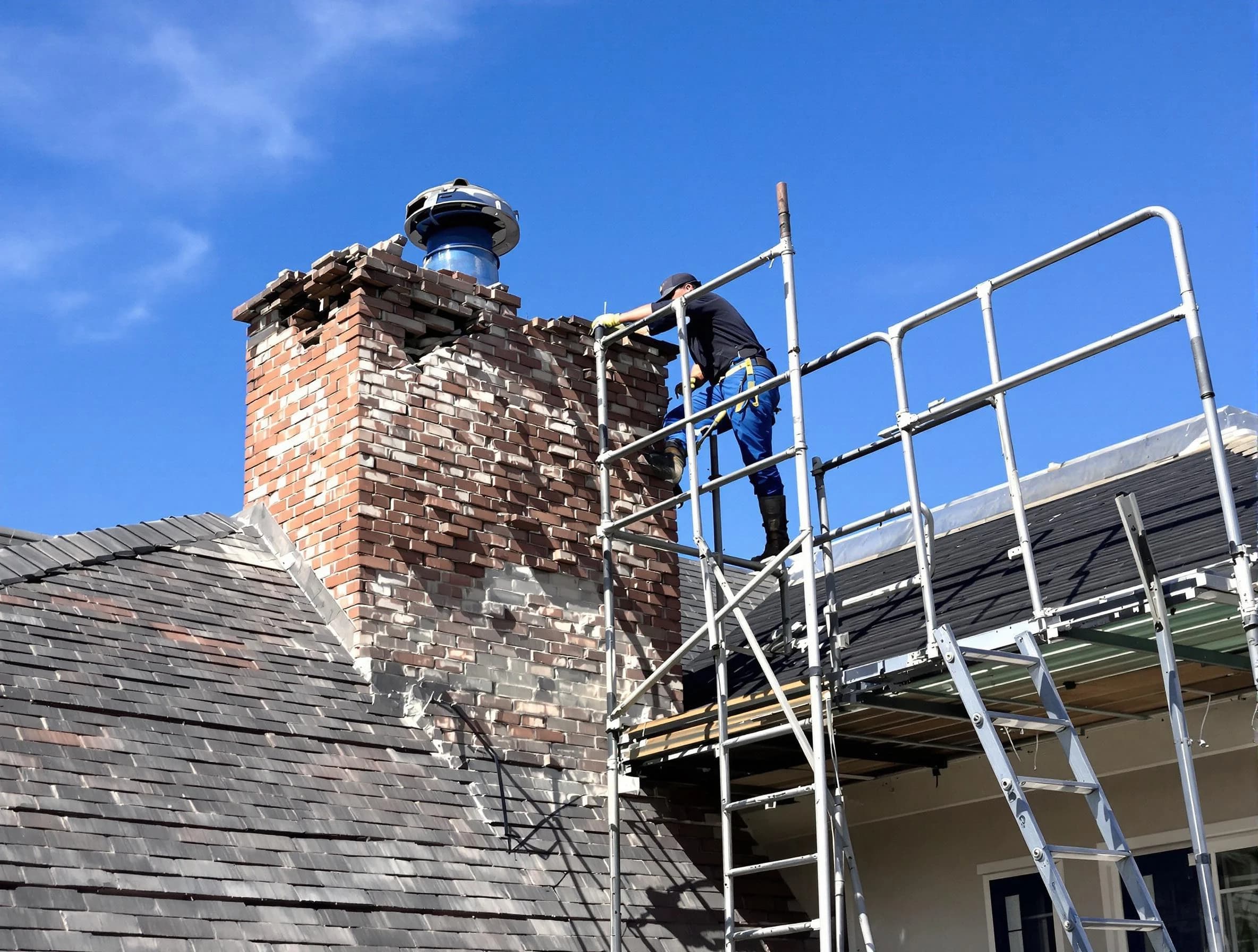 Rebuilding a chimney structure by Spanish Fork Chimney Sweep in Spanish Fork, UT