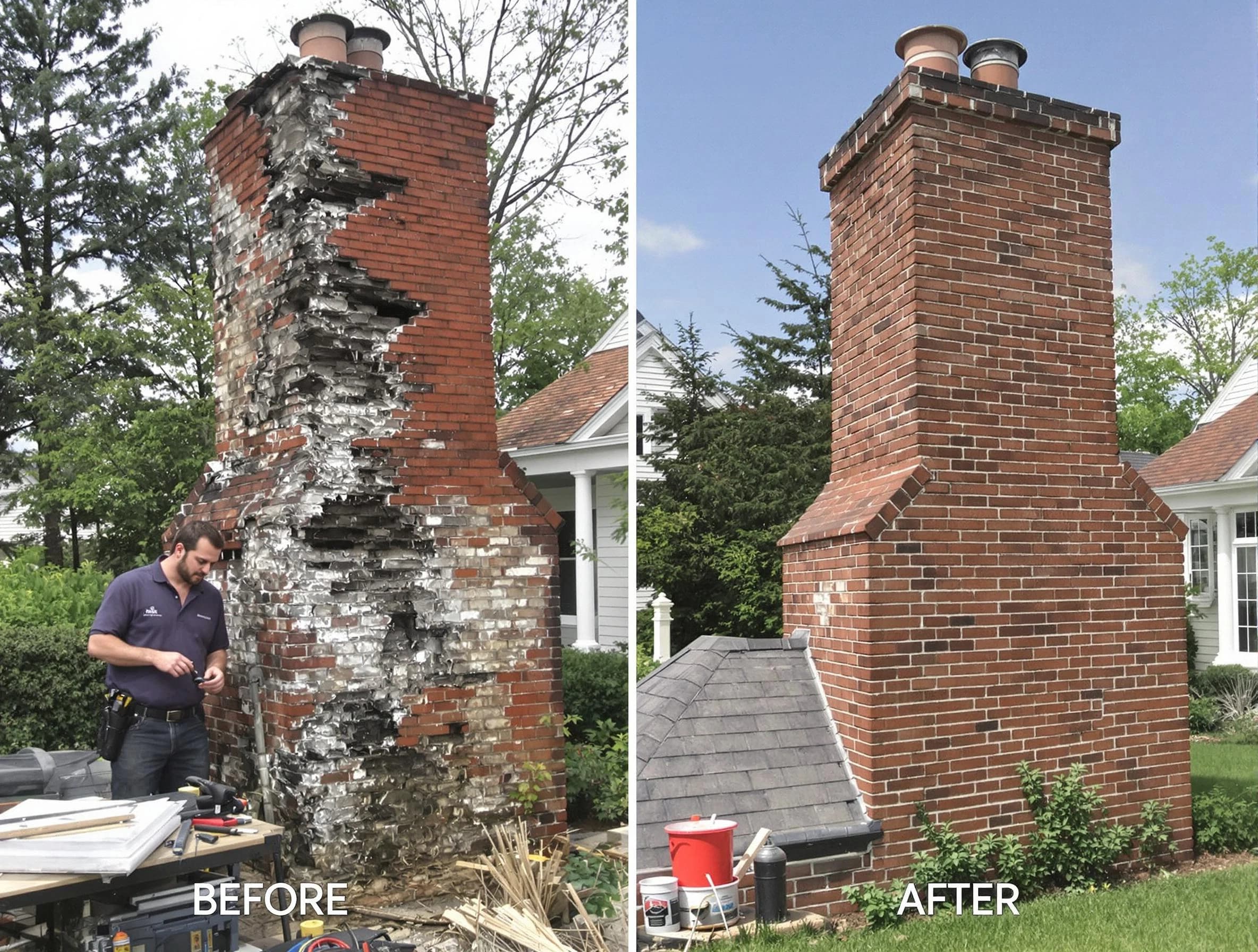 Spanish Fork Chimney Sweep performing a full chimney restoration in Spanish Fork, UT