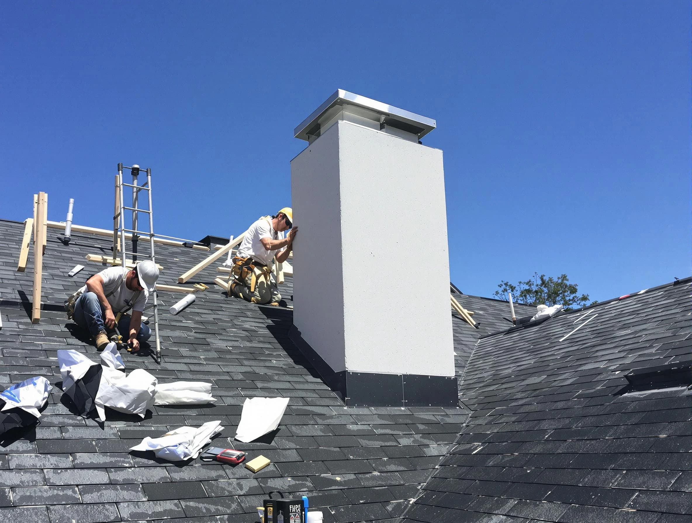 Spanish Fork Chimney Sweep crew installing a new chimney in Spanish Fork, UT