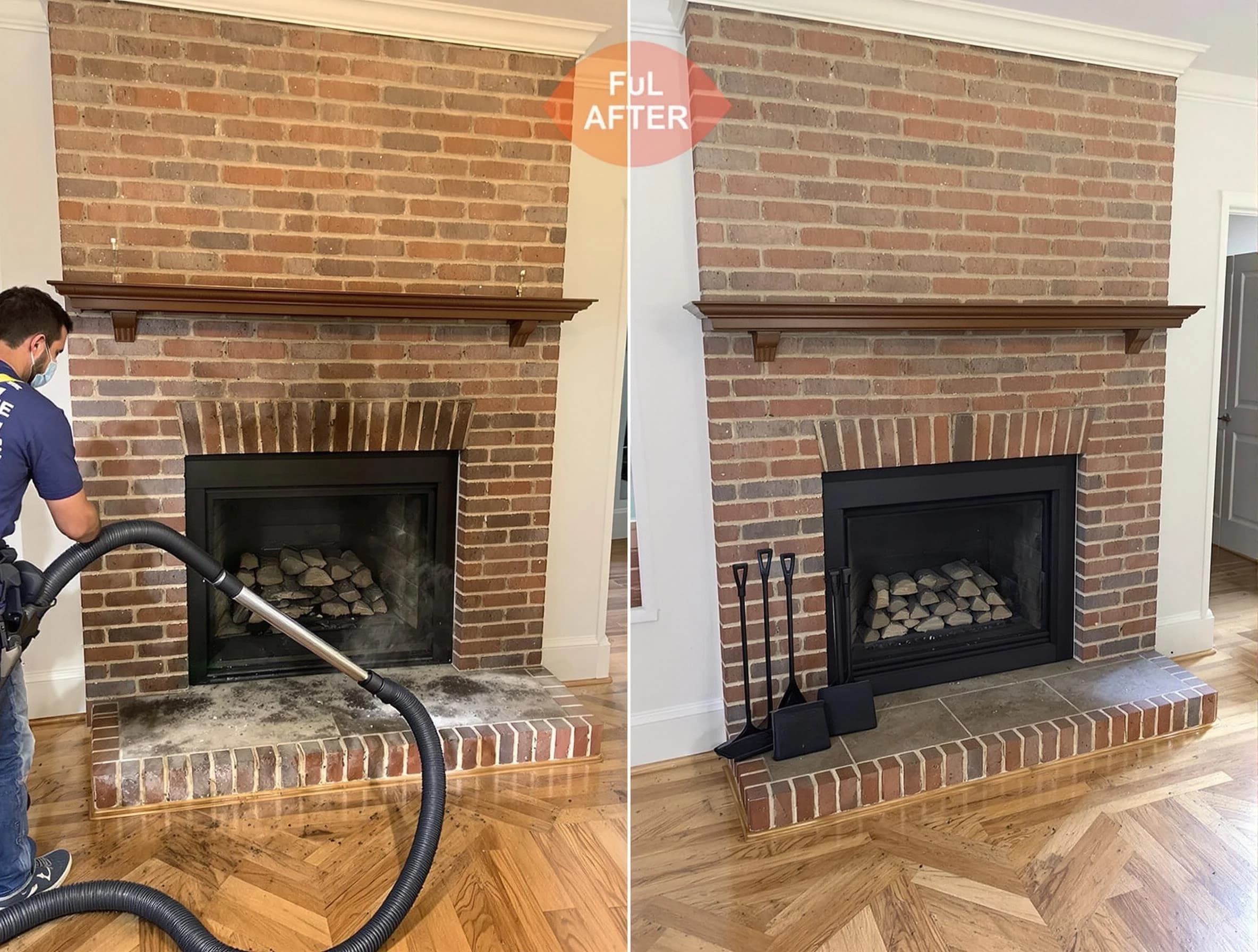 Spanish Fork Chimney Sweep carefully sanitizing a fireplace in Spanish Fork, UT