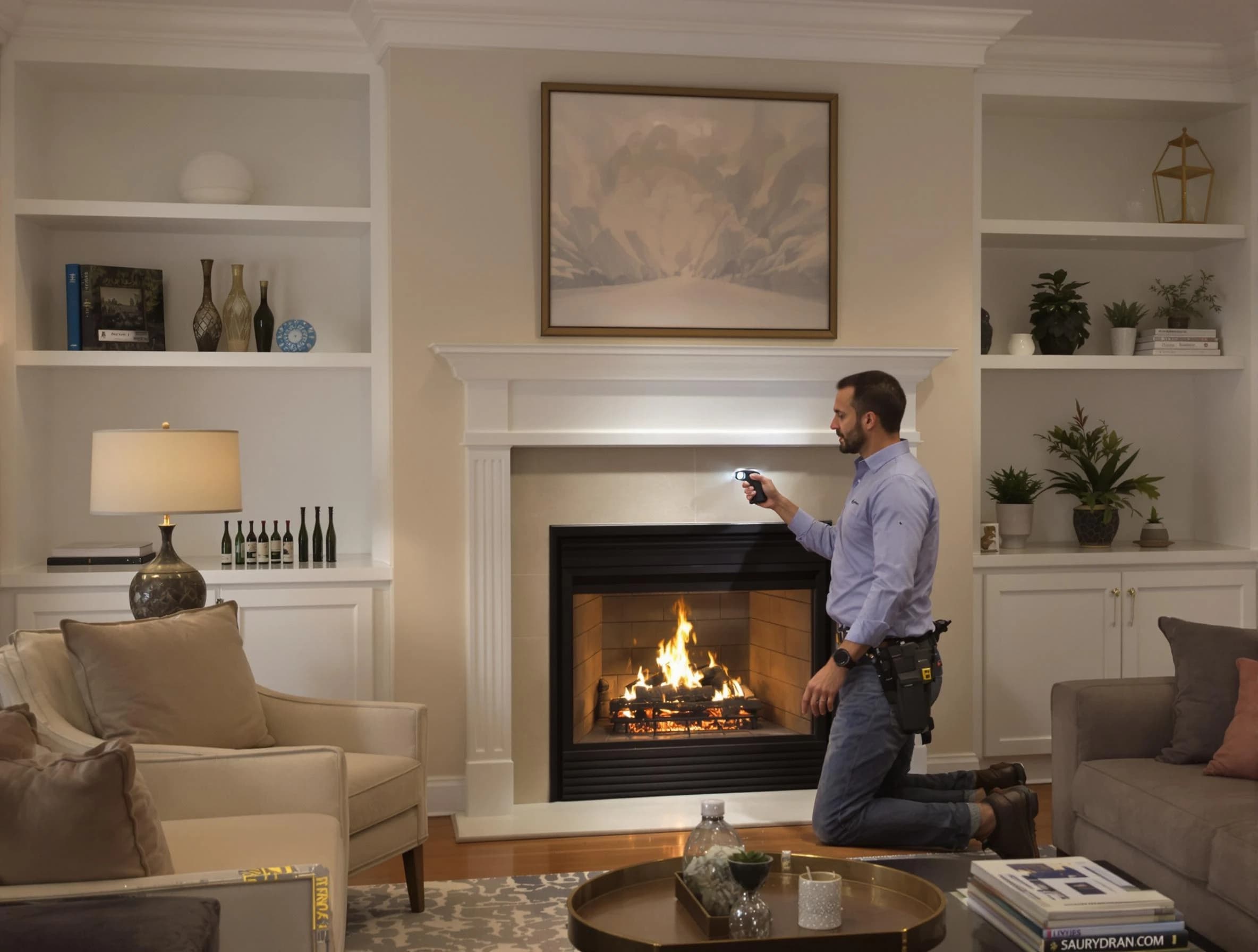 Spanish Fork Chimney Sweep conducting a fireplace safety inspection in Spanish Fork, UT