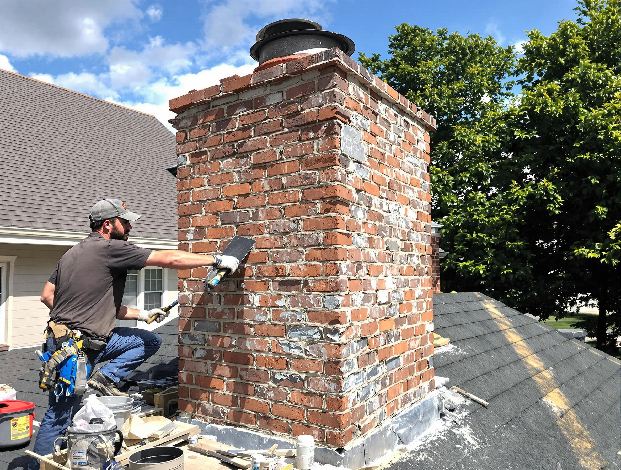 Completed chimney rebuild by Spanish Fork Chimney Sweep in Spanish Fork, UT