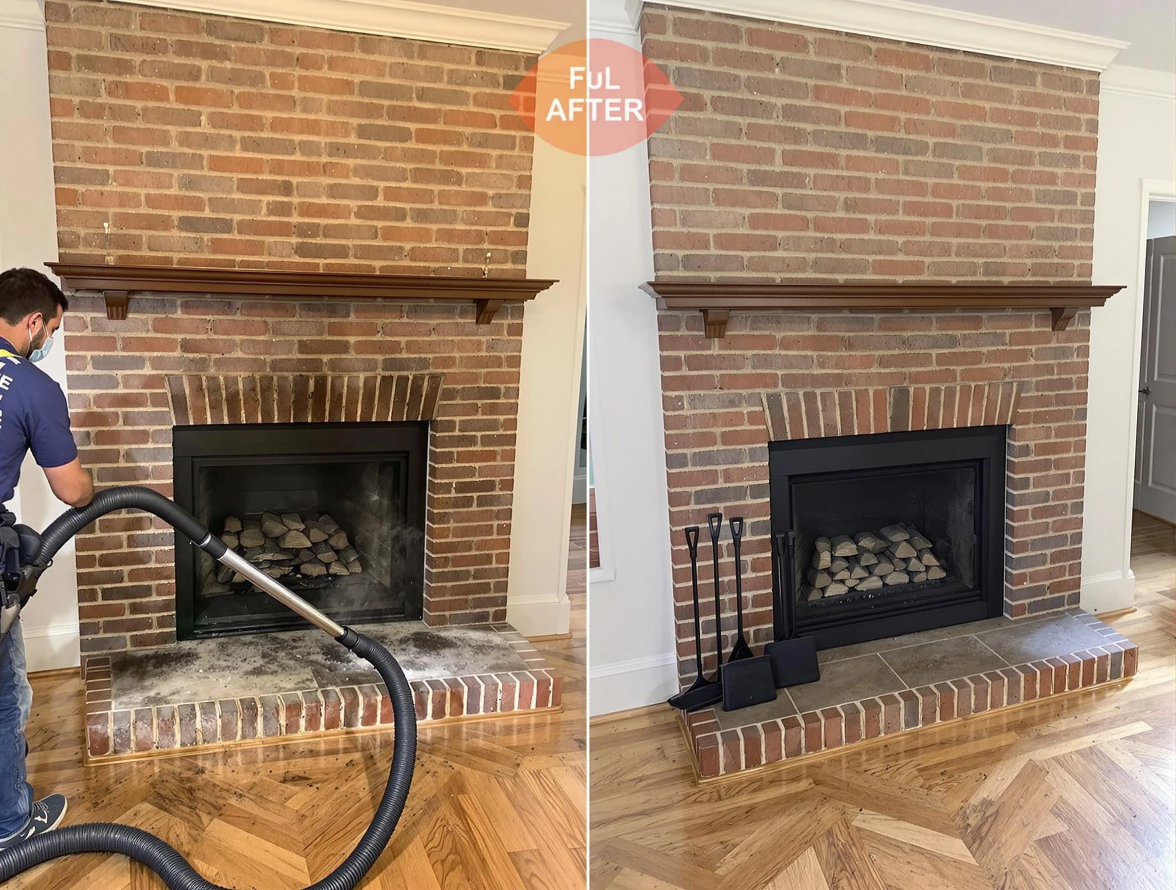 Spanish Fork Chimney Sweep carefully sanitizing a fireplace in Spanish Fork, UT