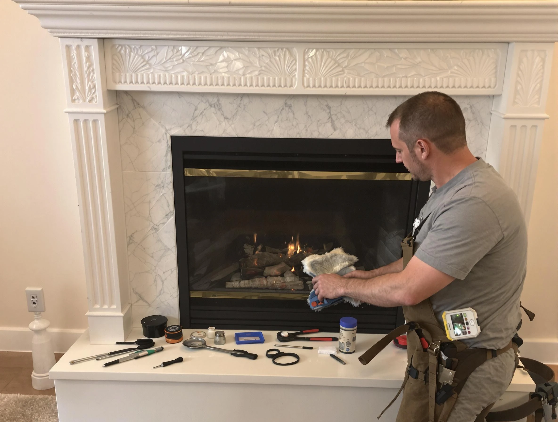 Spanish Fork Chimney Sweep performing fireplace maintenance in Spanish Fork, UT